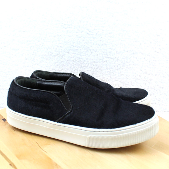 Celine Sneakers 38.5 Womens 8.5 Black Pony Hair Slip On Minimalist Luxe Designer - Picture 1 of 10